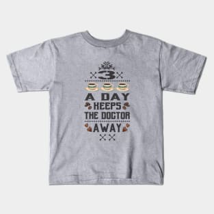 3x Coffee a Day keeps the Doctor Away Kids T-Shirt